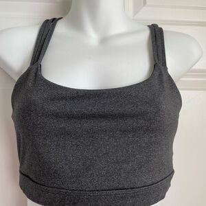 Gap Fit Marbleized Racerback Triple Stripe Sports Bra Gray Medium Athleisure M
